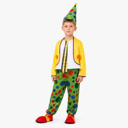 Clown Costume with Hat and Polka-Dot Jumpsuit Costume Headwear detail