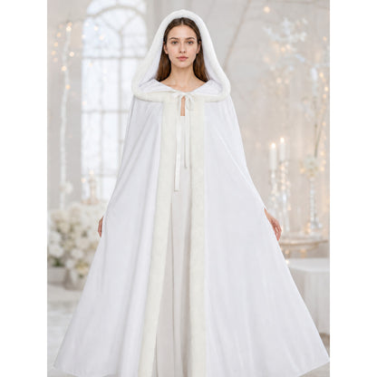 White Hooded Carnival Cloak for Costumes lifestyle