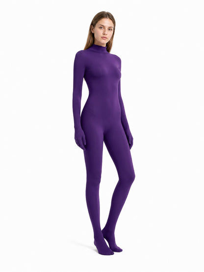 Long-Sleeve Jumpsuit with a High Collar
