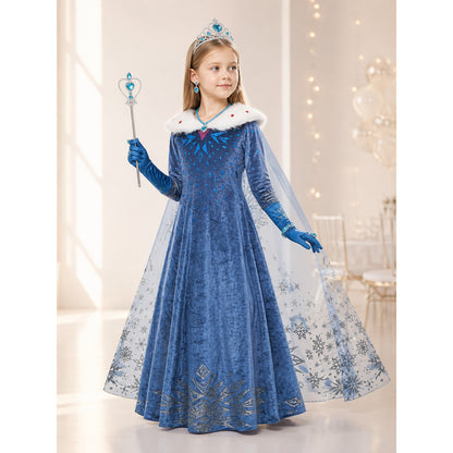 Snow Queen Halloween Costume with Cape lifestyle view