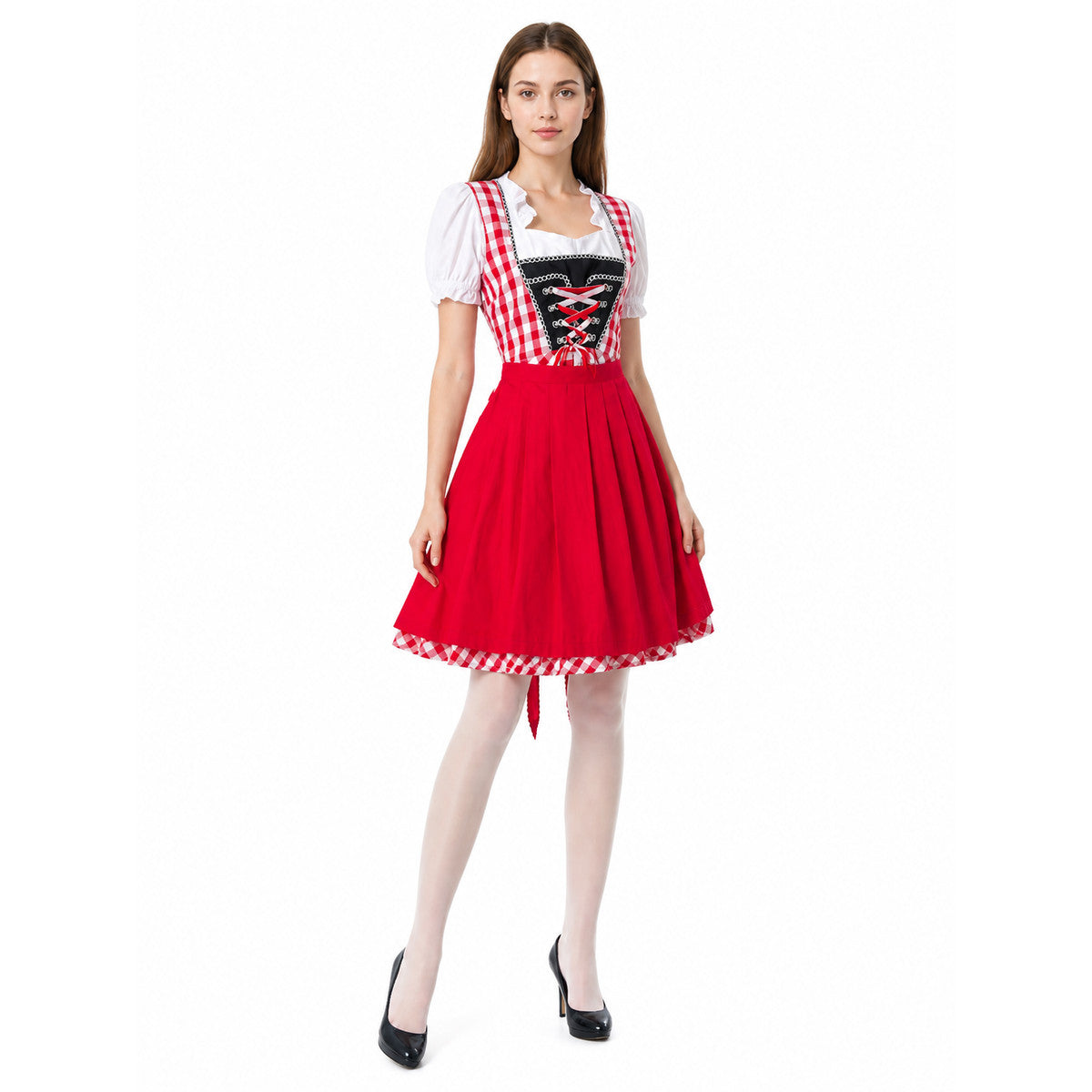 Red-and-White Plaid Carnival Costume