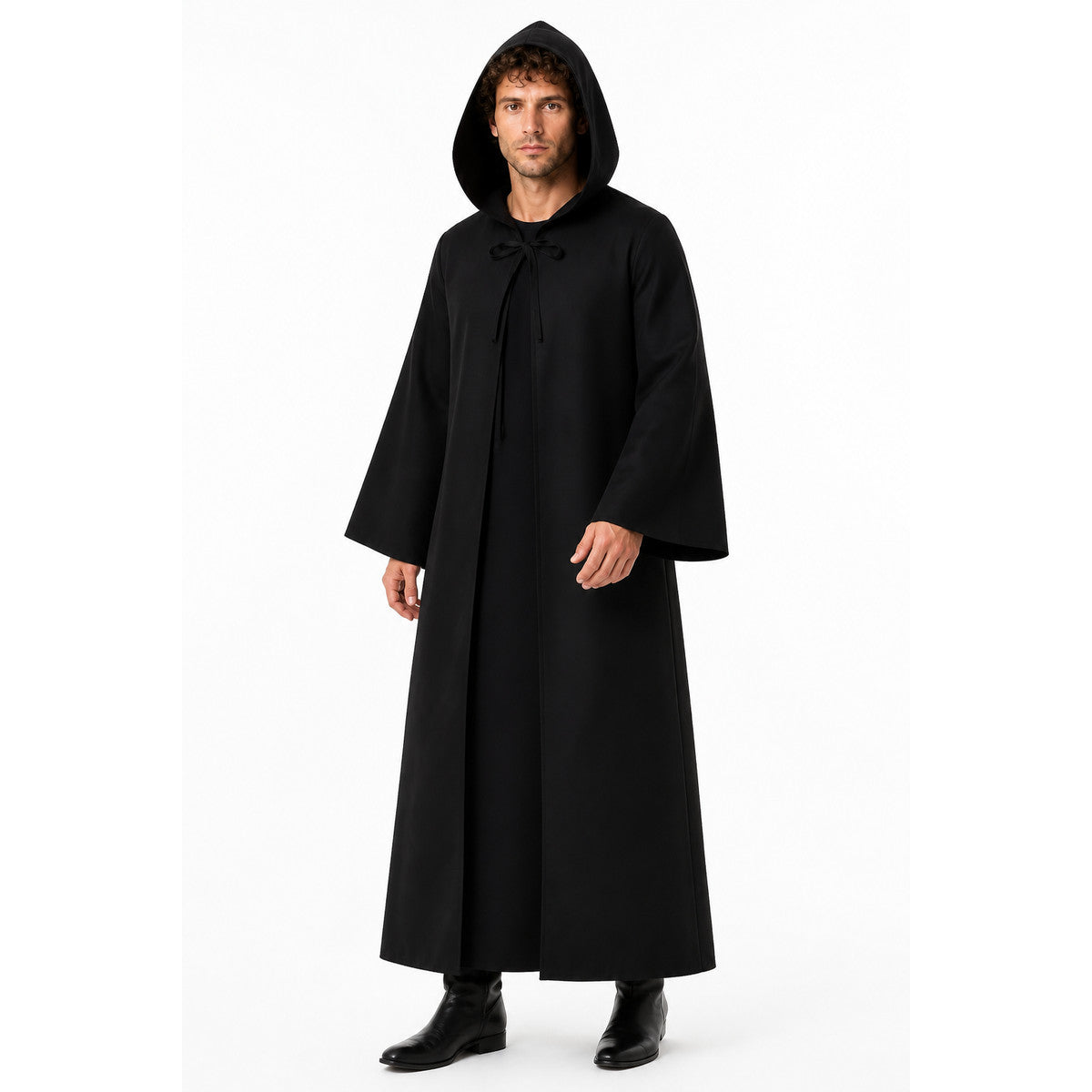 Long, Loose Black Robe with Hood lifestyle
