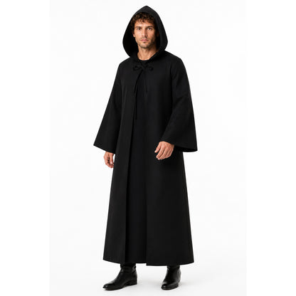Long, Loose Black Robe with Hood lifestyle