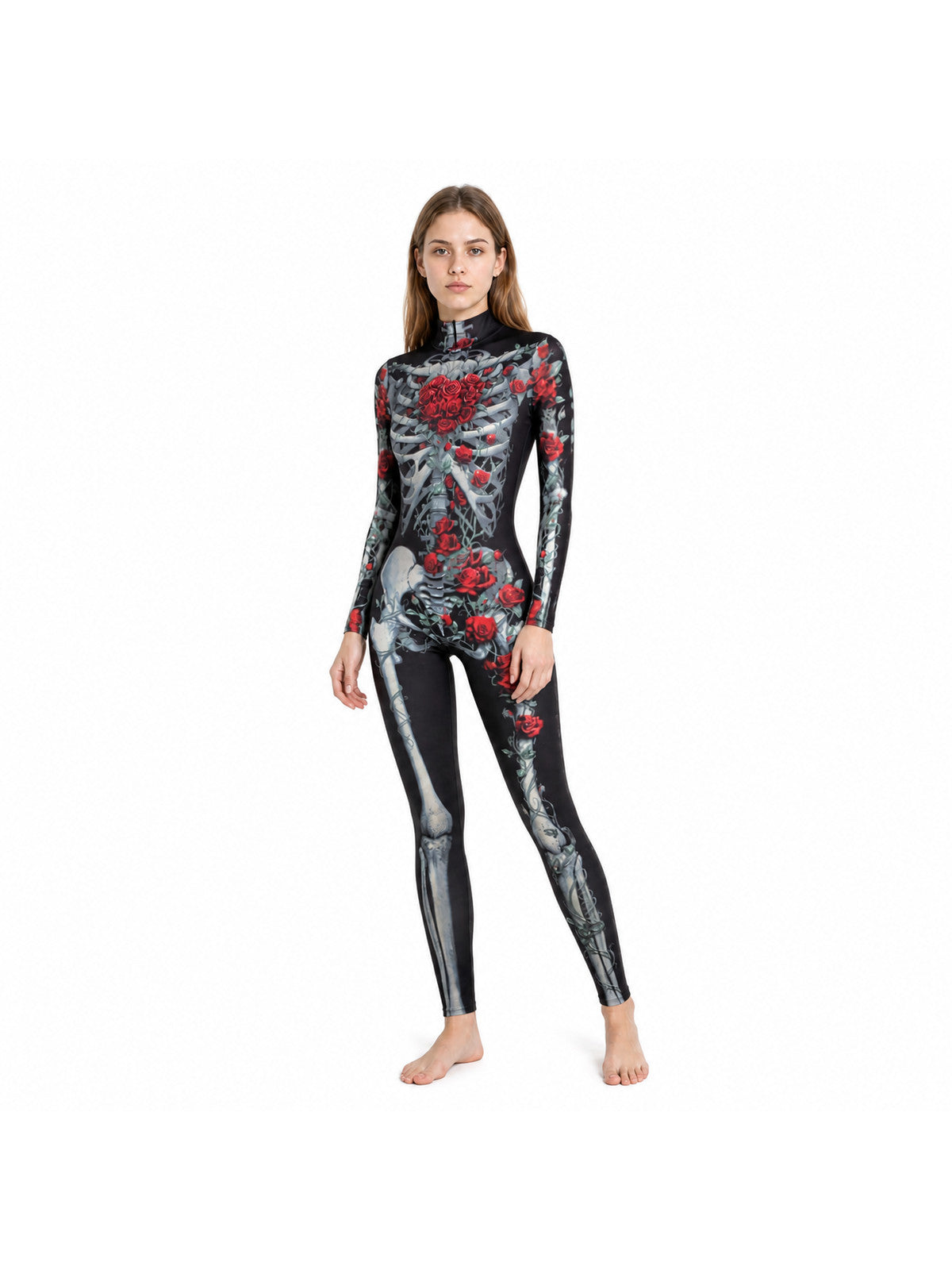 Skeleton Rose Bodysuit Costume for Cosplay Costumes detail