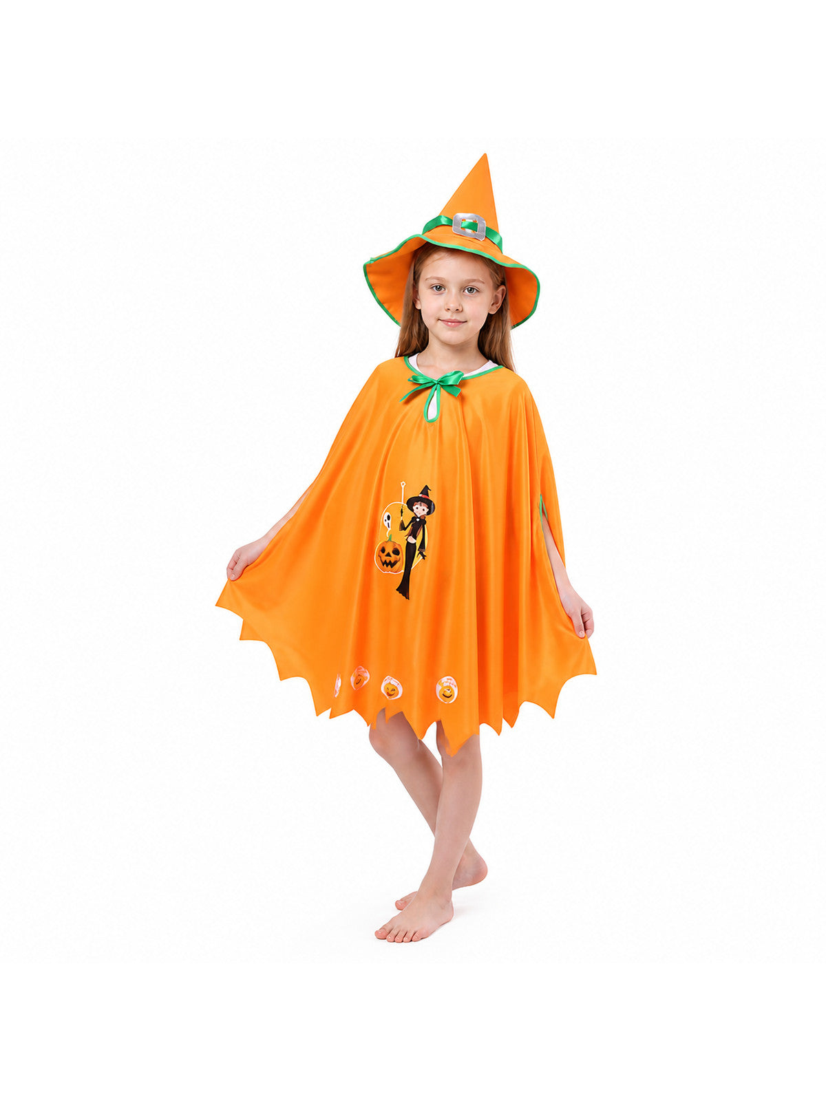 Carnival Costume with Cape and Pointed Hat