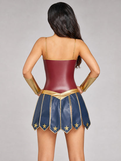 Superhero Costume with Accessories back view