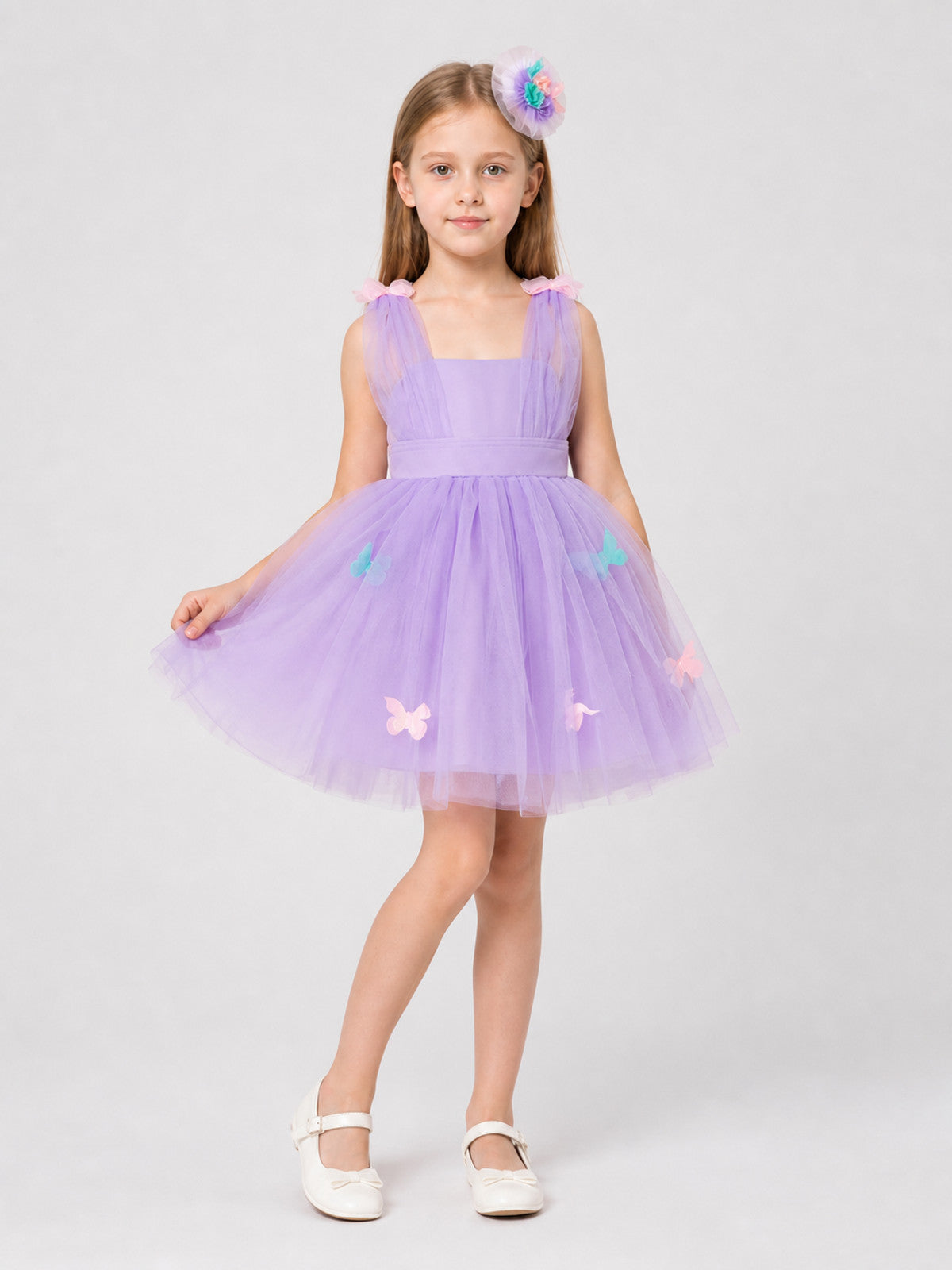 Sleeveless Girls’ Tutu Dress with Butterflies product detail