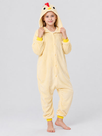 Light Yellow Chick Hooded Pajama Jumpsuit