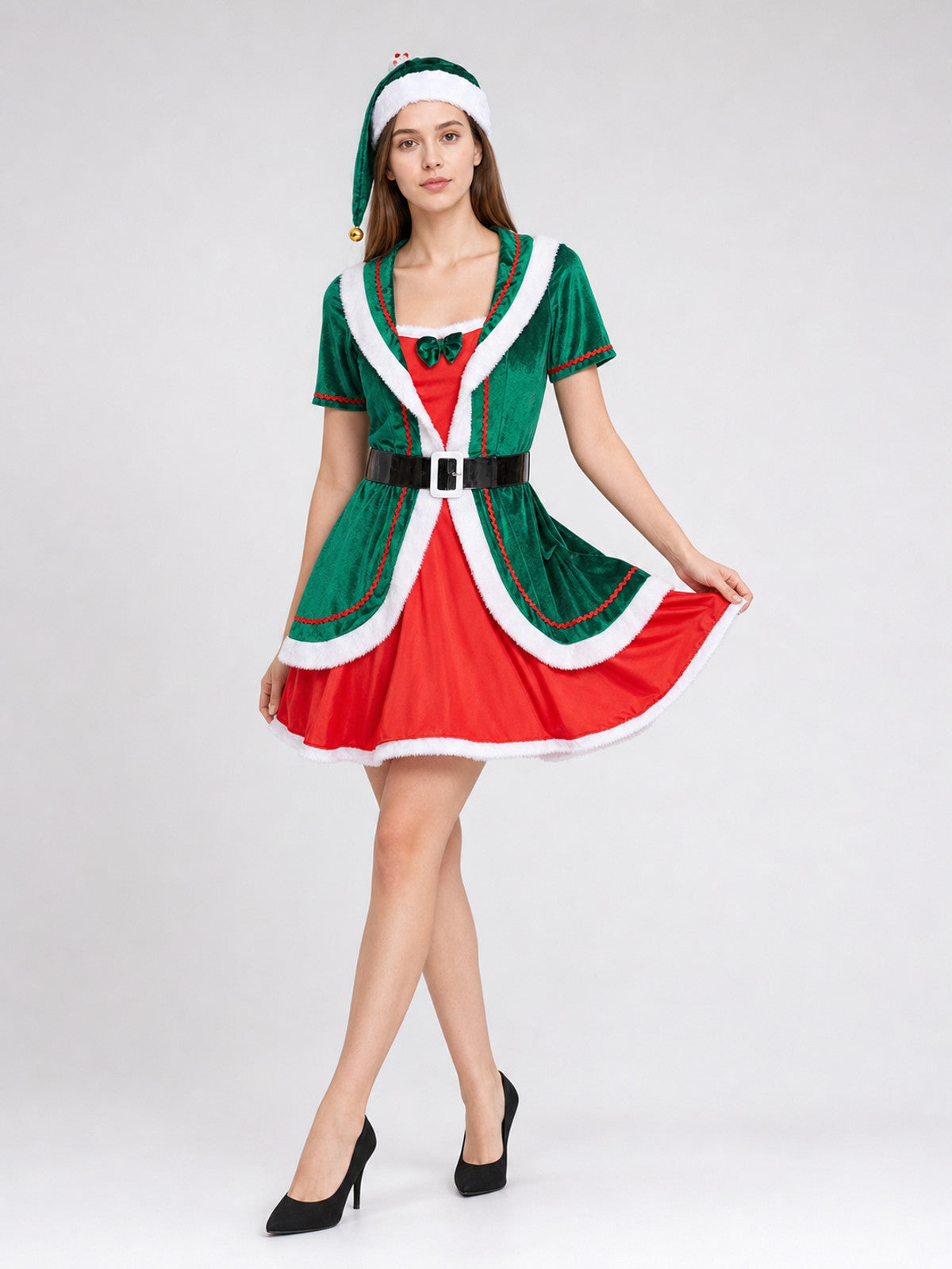Holiday Elf Costume Dress with Hat Costume Dresses detail