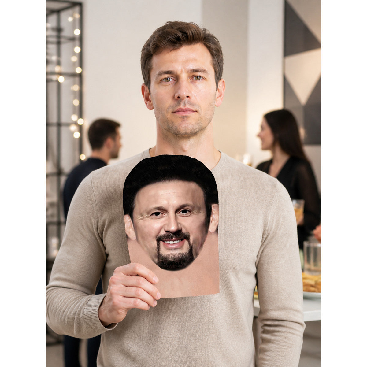 Halloween and Cosplay Carnival Mask with a Man’s Face lifestyle view