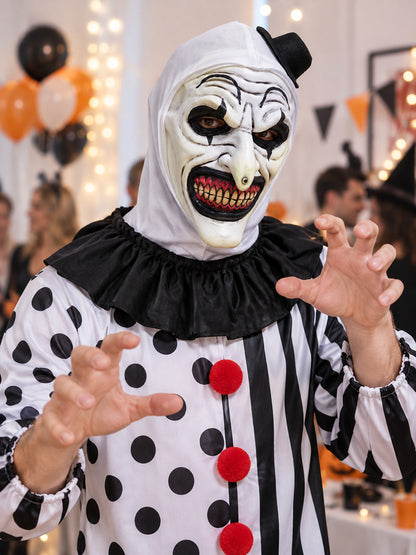 Carnival Mask with White Hood and Black Hat lifestyle view