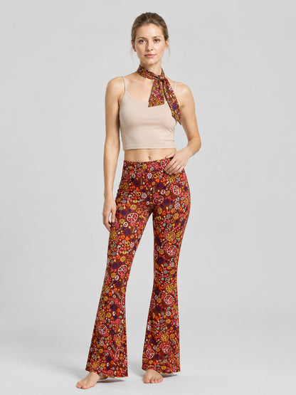 Printed Flare-Leg Pants with Headscarf, High Waist product detail