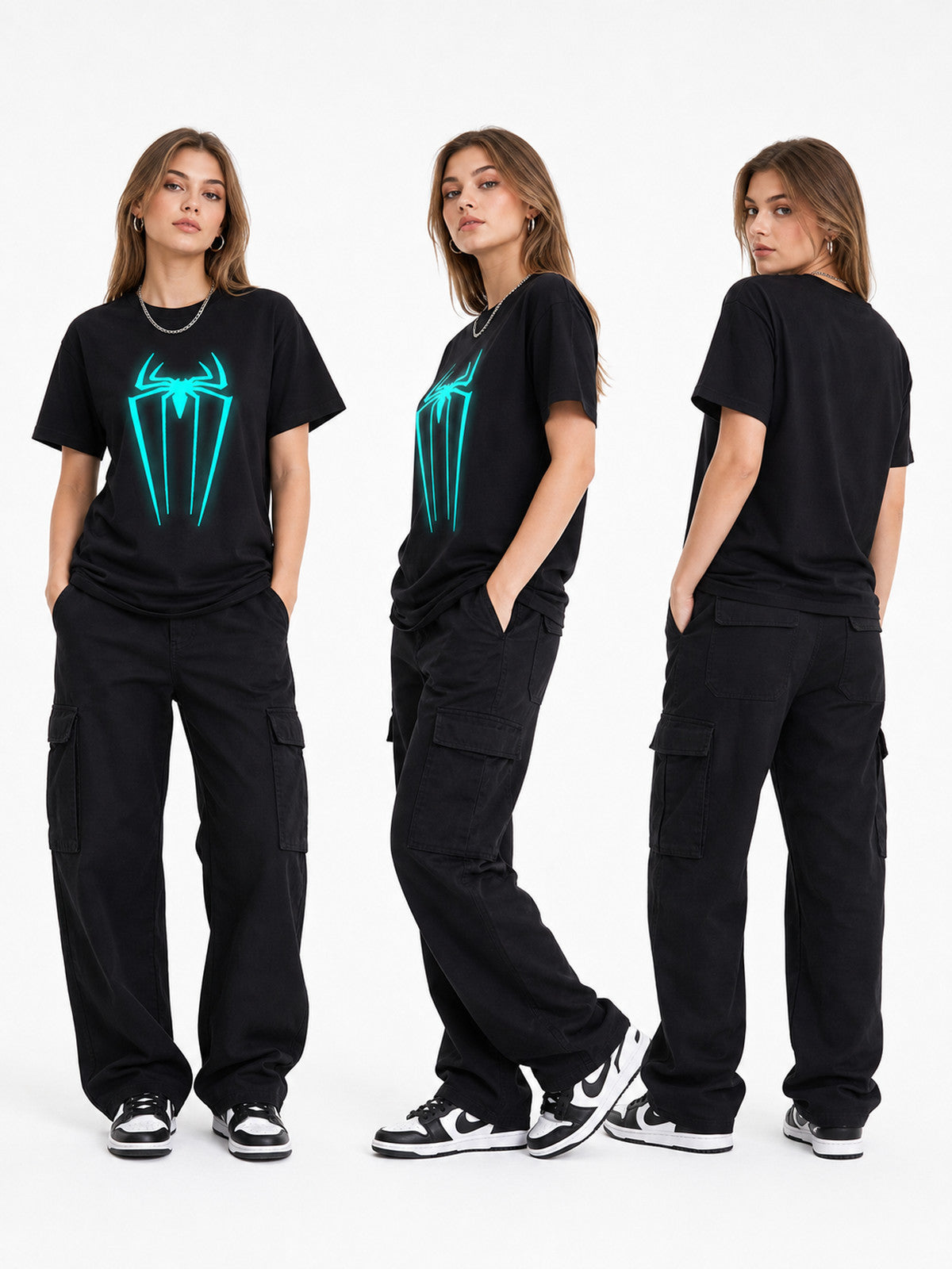 Marvel T-Shirt with Neon Print, Black