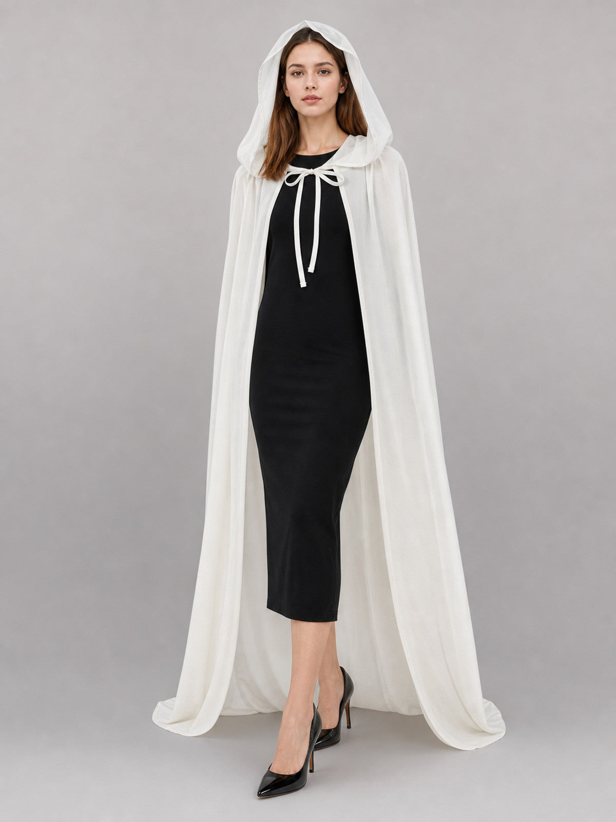 Long White Carnival Cloak with Hood occasion guide