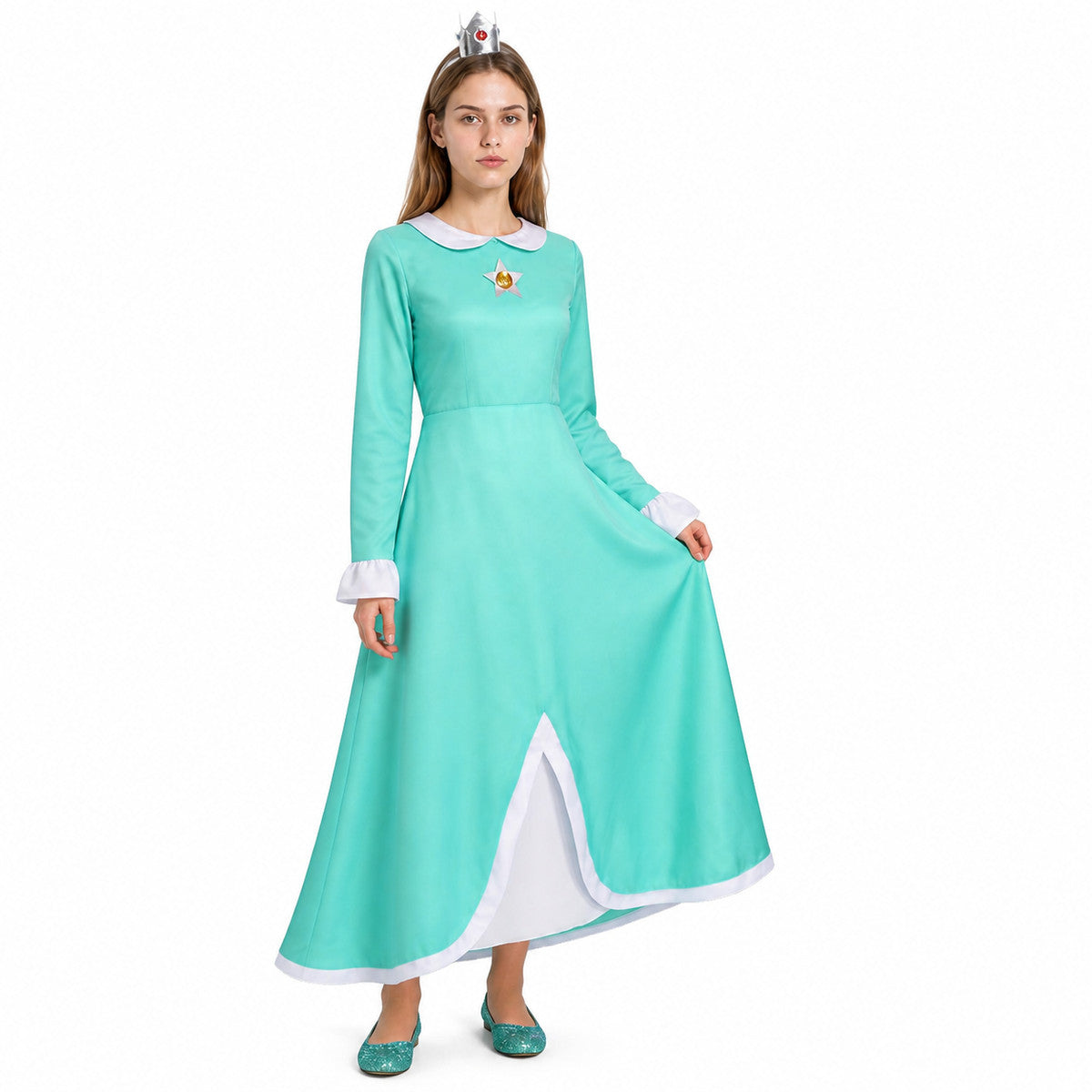 Rosalina Princess Dress with Brooch, Long Costume Dresses detail