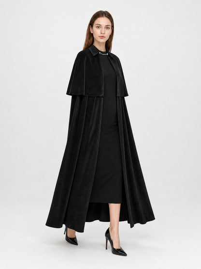 Black Carnival Cloak with High Collar
