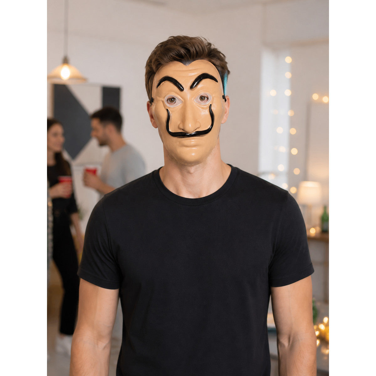 Carnival mask with mustache and eyebrows for cosplay lifestyle view