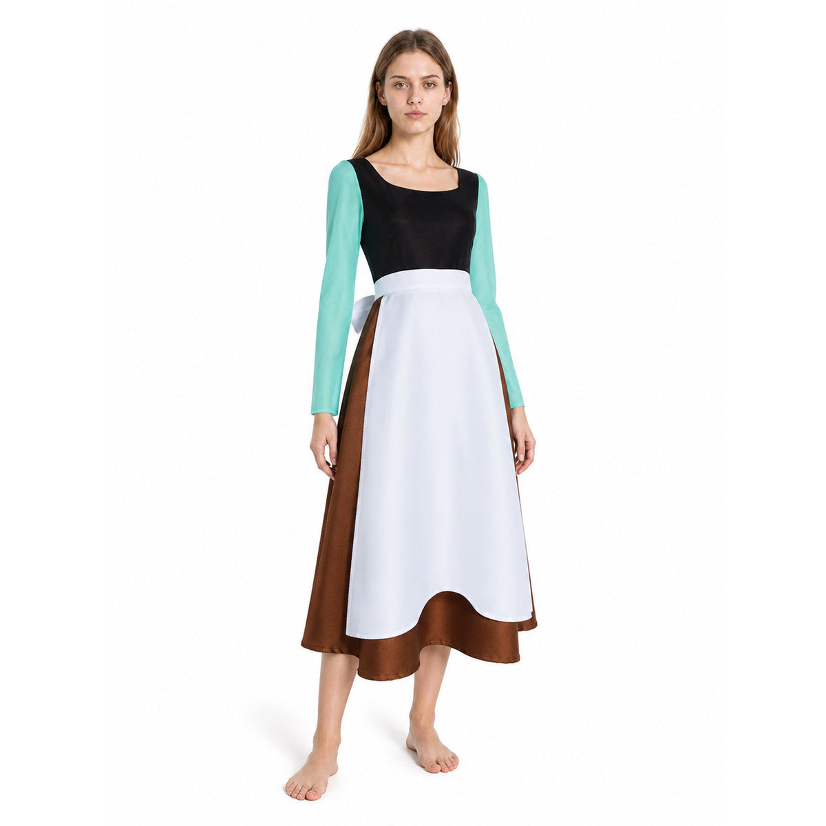 Cinderella Cosplay Dress with Apron and Bow Costume Dresses detail