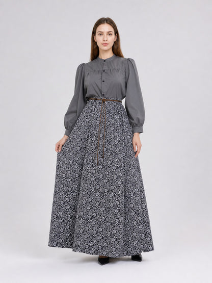 Retro Dress with Stand Collar and Buttons