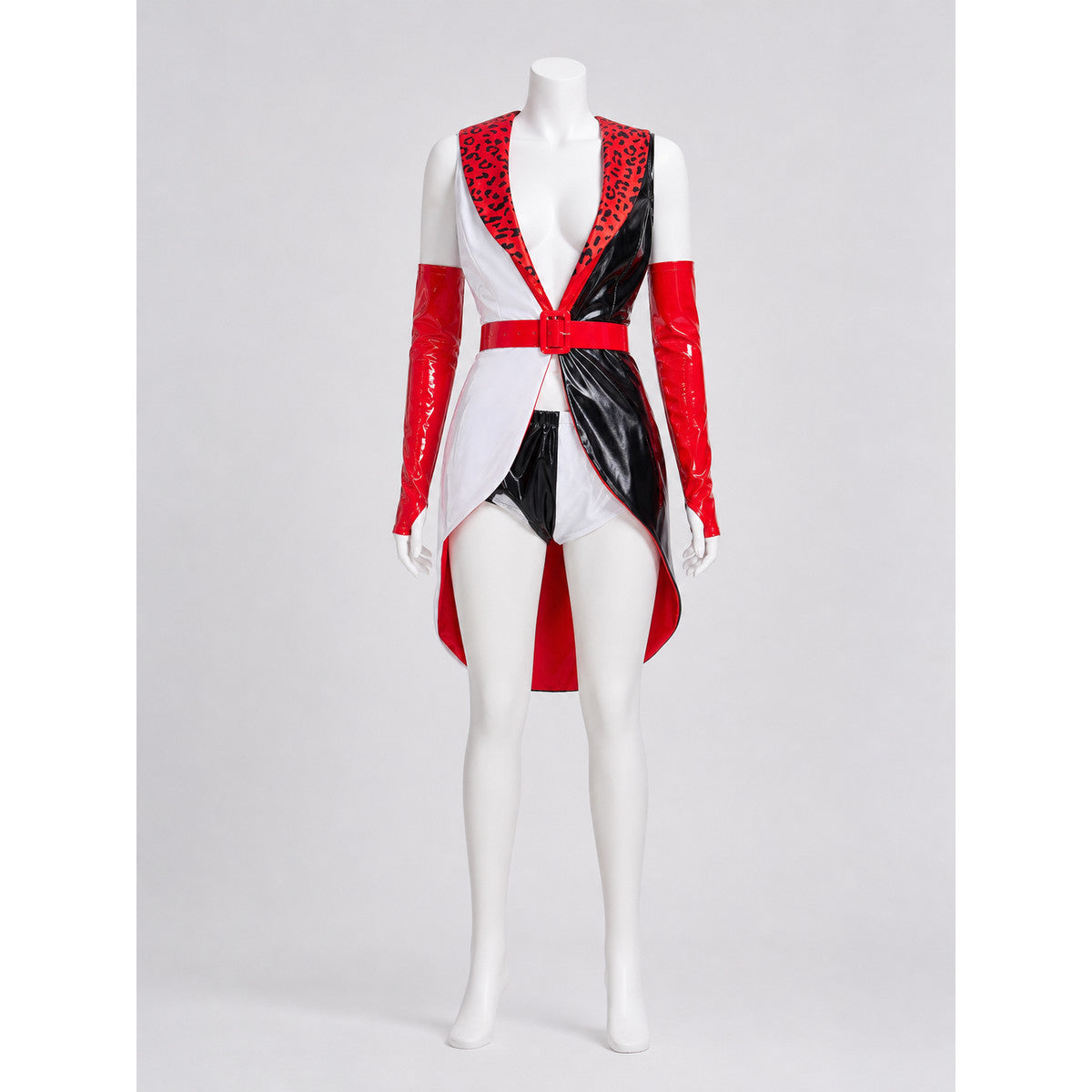 Cruella Clown Cosplay Costume, Black, White, and Red lifestyle