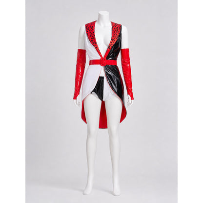 Cruella Clown Cosplay Costume, Black, White, and Red lifestyle