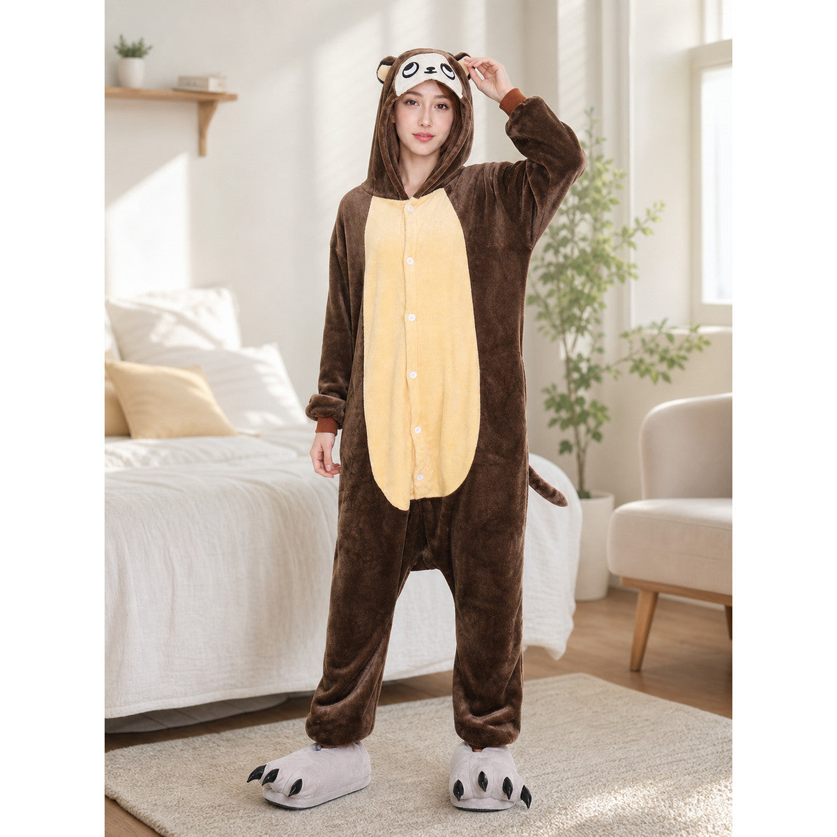 Monkey Hooded Costume Jumpsuit lifestyle