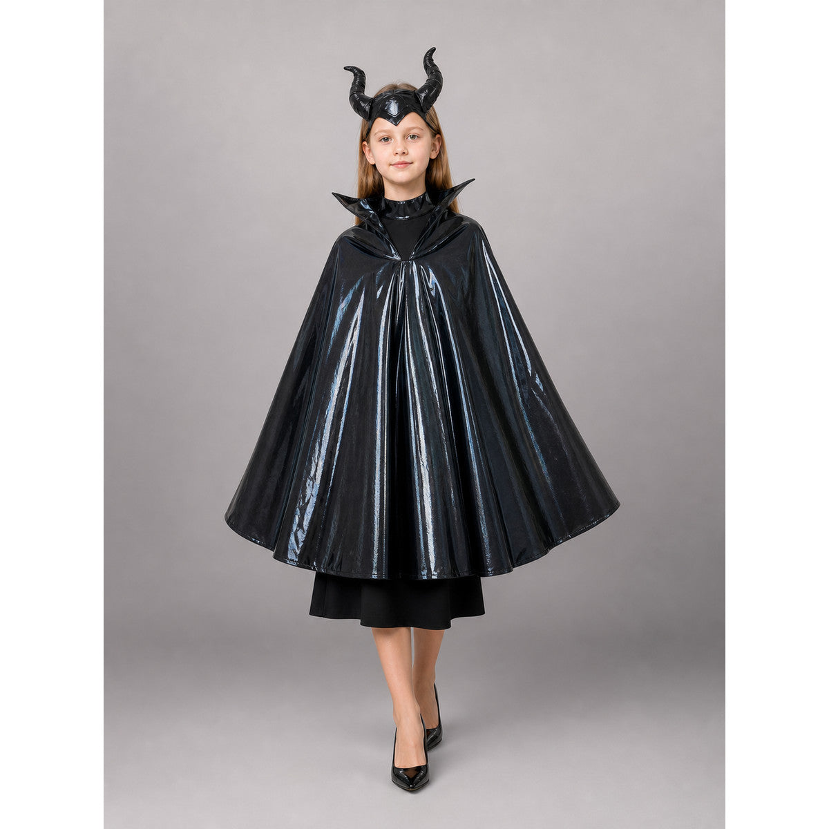 Black Carnival Cape with Horn Headband lifestyle