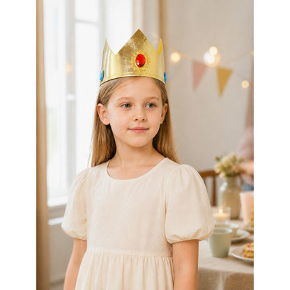 Red, Blue, and Gold Carnival Crown for Halloween lifestyle view