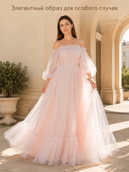 Women's Long Off-the-Shoulder Dress with a Full Skirt Costume Dresses detail