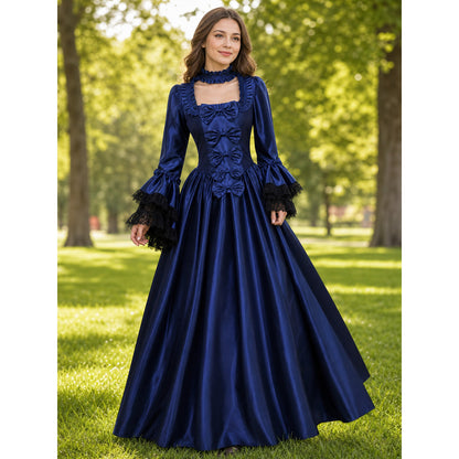 Victorian Gothic Dress with Puff Sleeves lifestyle view
