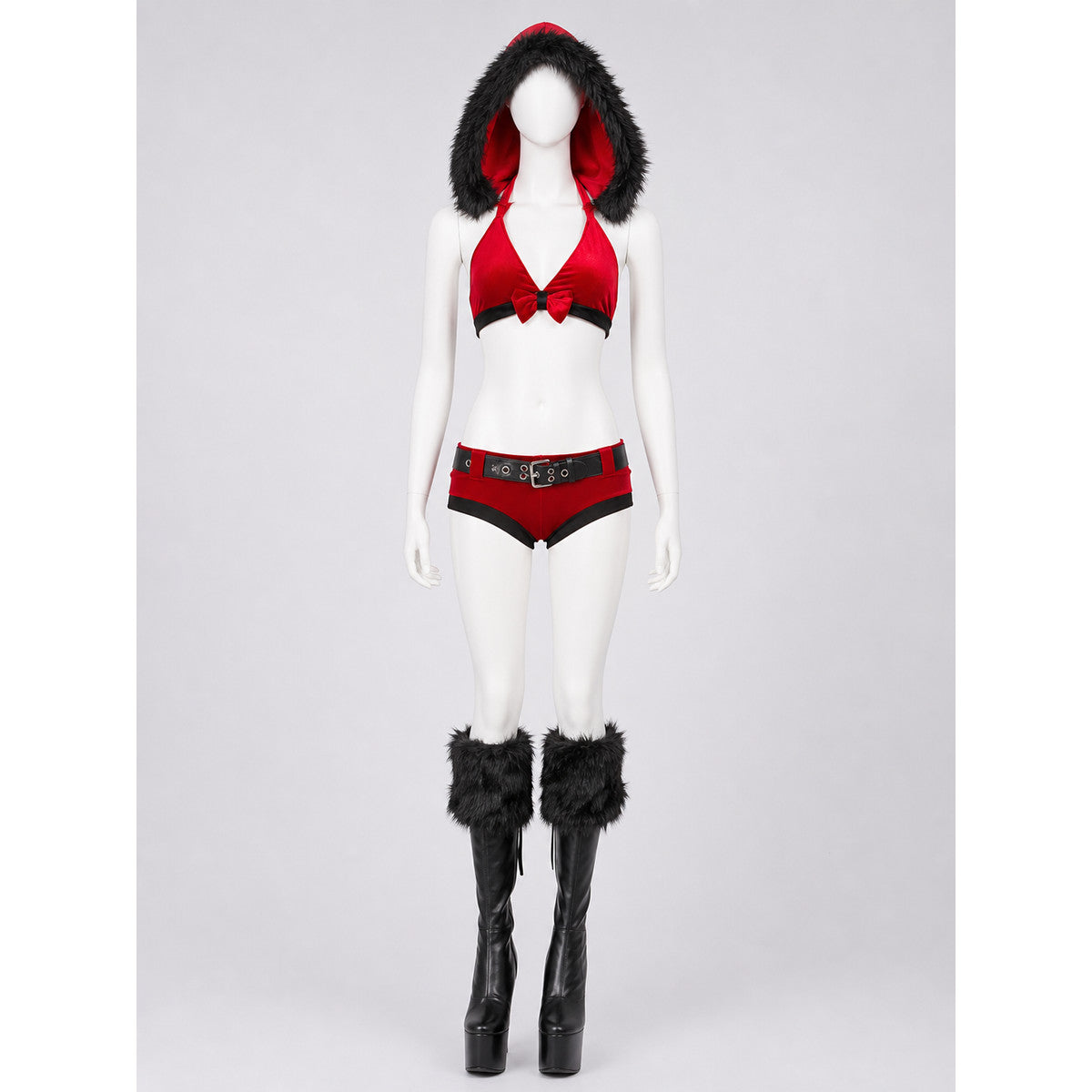 Red and Black Christmas Hooded Costume