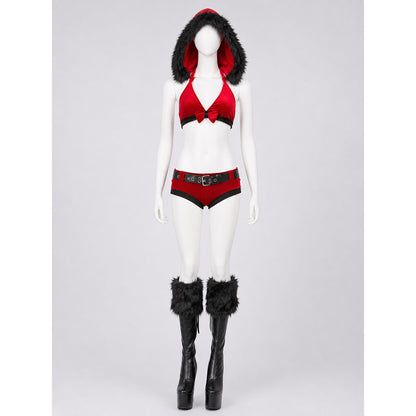 Red and Black Christmas Hooded Costume