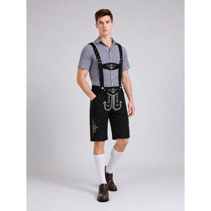Historical Costume with Suspenders and a Checkered Bib