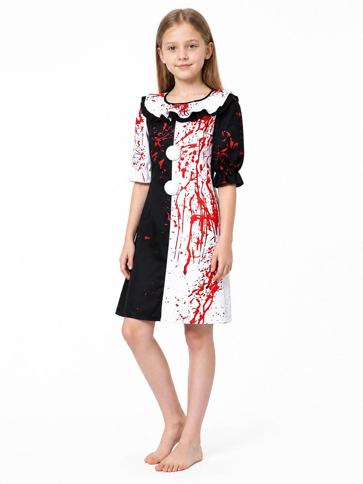Clown Cosplay Dress with Blood Splatter