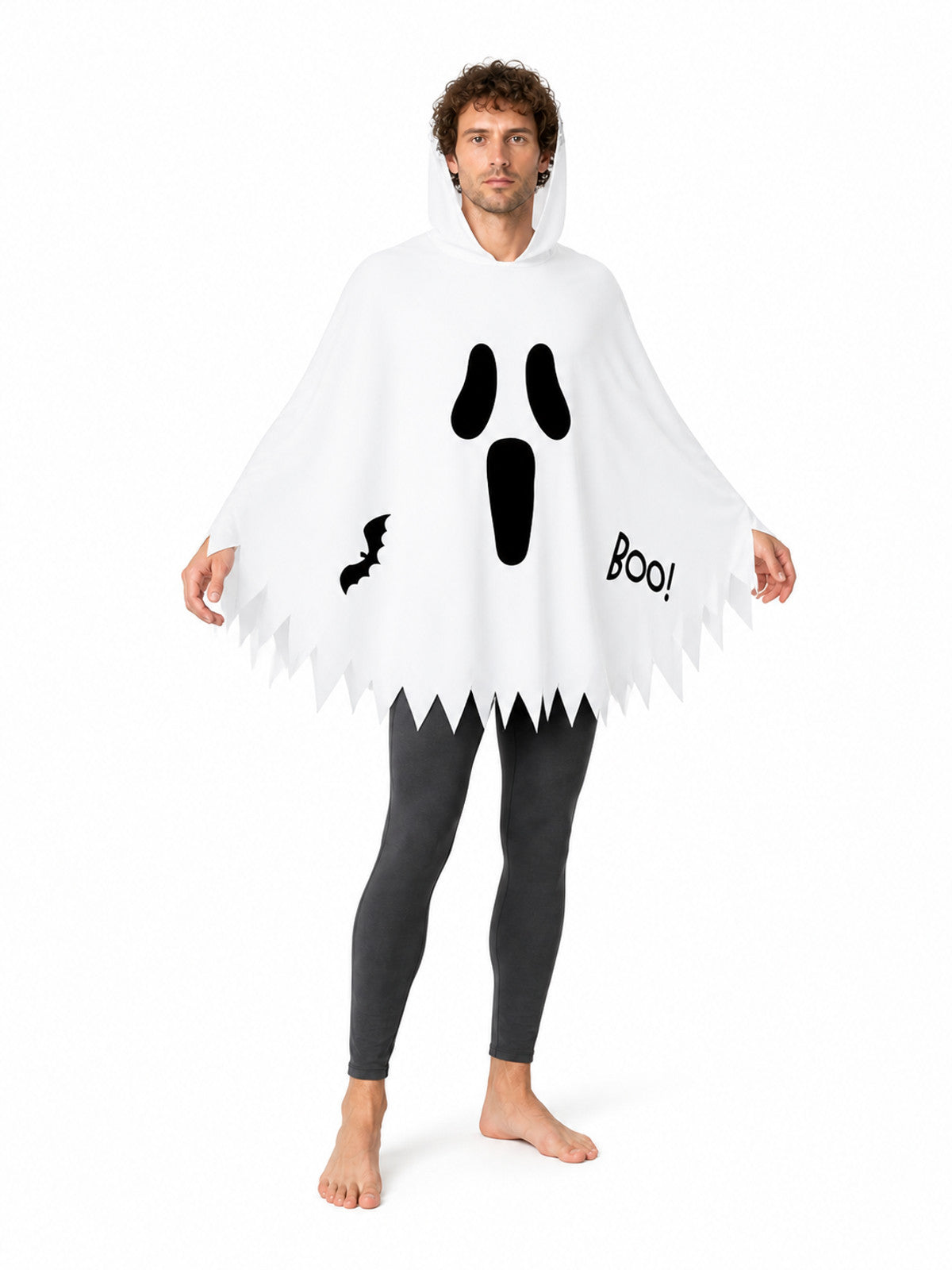 White Glowing Ghost Cape for Halloween
