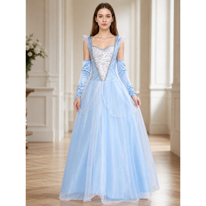 Blue princess-style costume dress for cosplay lifestyle