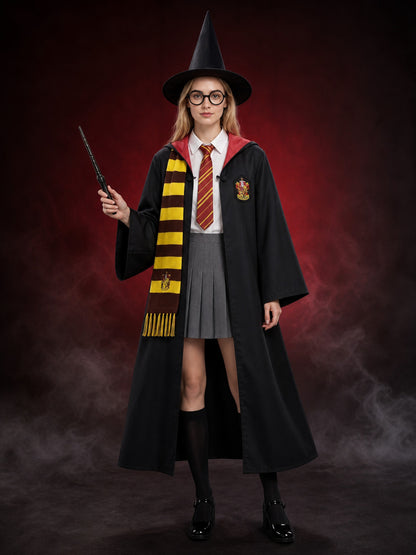 Wizard Costume Set, 8-Piece Robe Outfit with Hat, Scarf, Glasses, Wand and Tie main product view