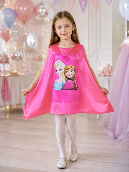 Bright Pink Satin Children's Cape with Mask