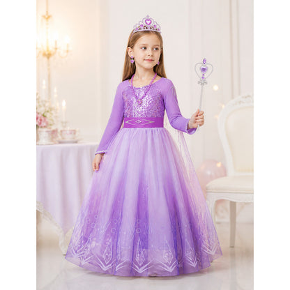 Purple Princess Costume for Girls for Halloween lifestyle view