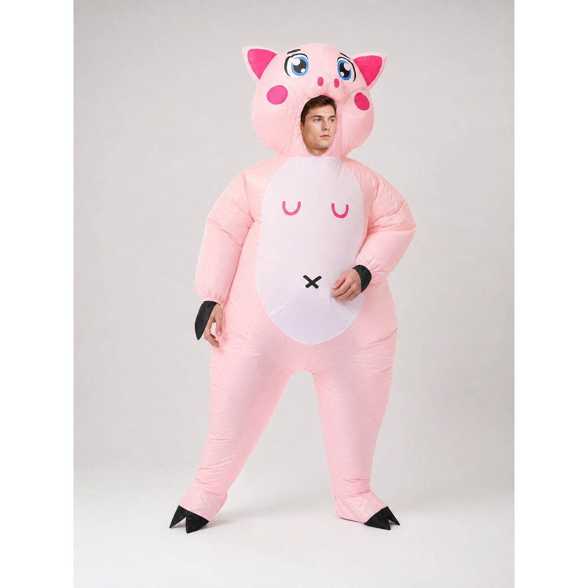 Inflatable Pig Costume for Parties and Halloween on-model front view