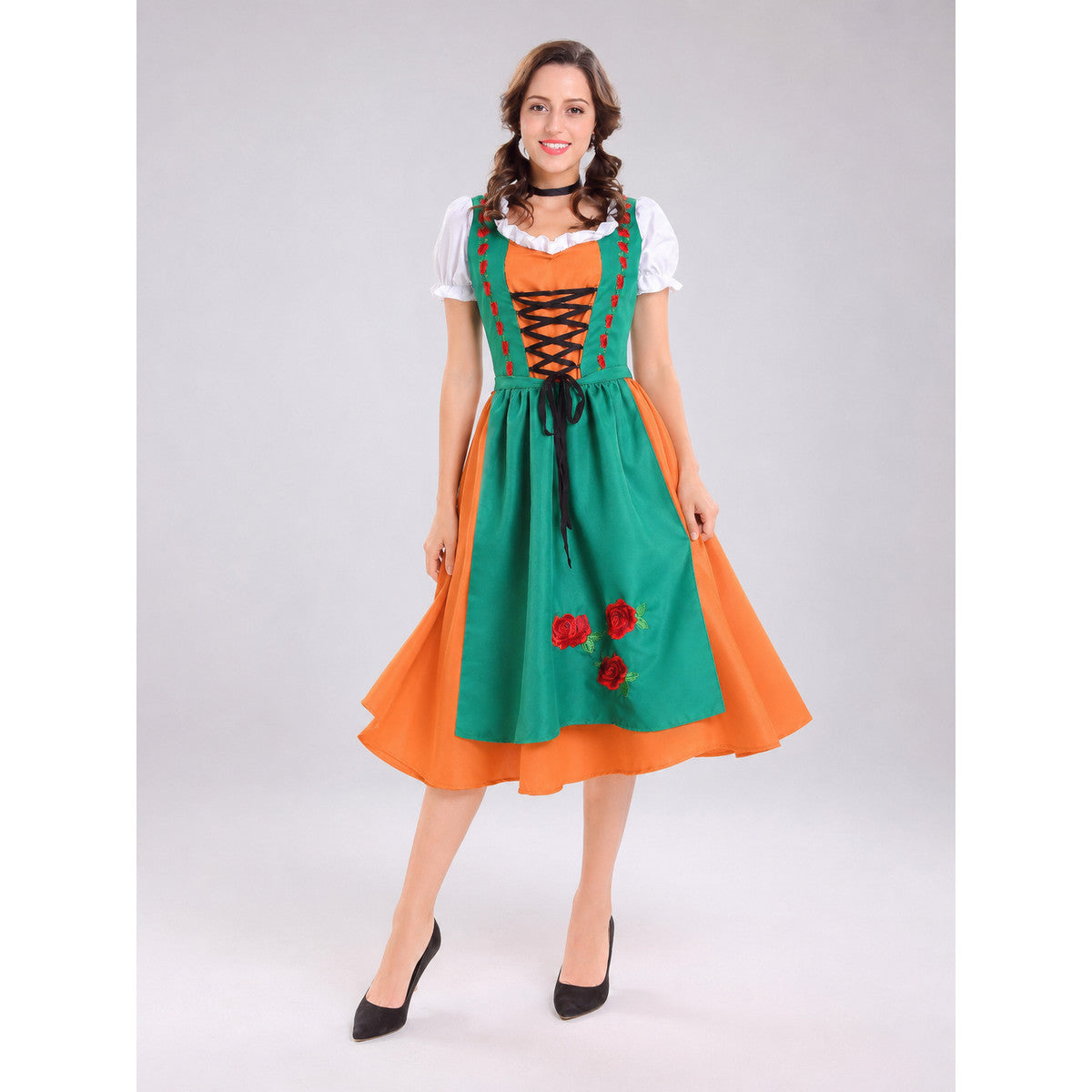 Folk-Style Embroidered Carnival Dress