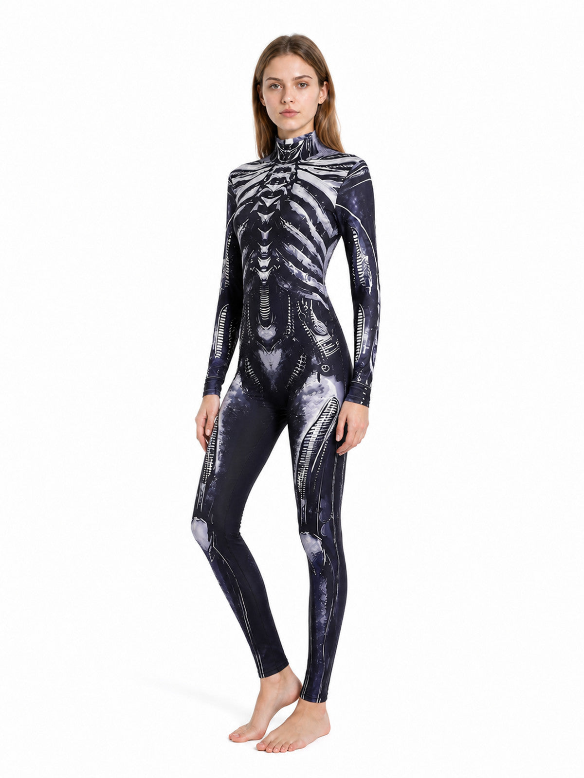 Halloween Skeleton Jumpsuit with Bone Print Costumes detail