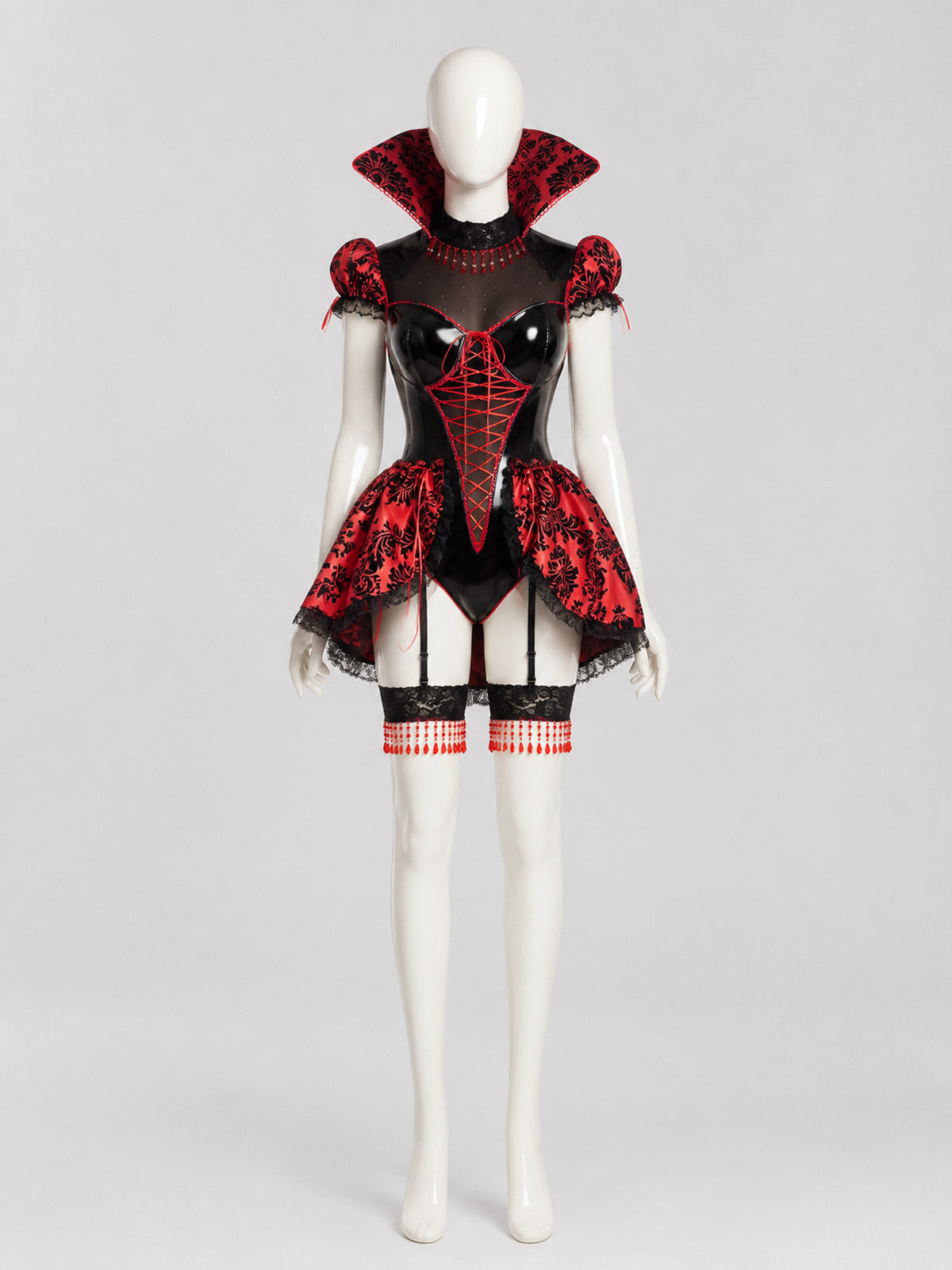 Gothic Red and Black Vampire Costume, Sizes M-XL