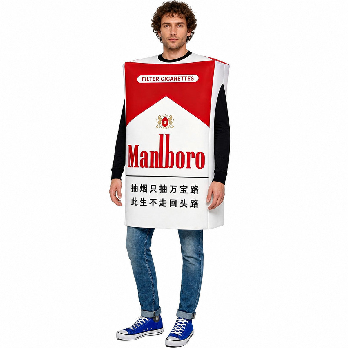 Red and White Cigarette Pack Costume Costumes detail