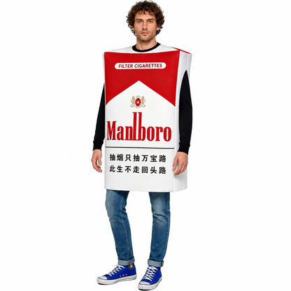 Red and White Cigarette Pack Costume Costumes detail