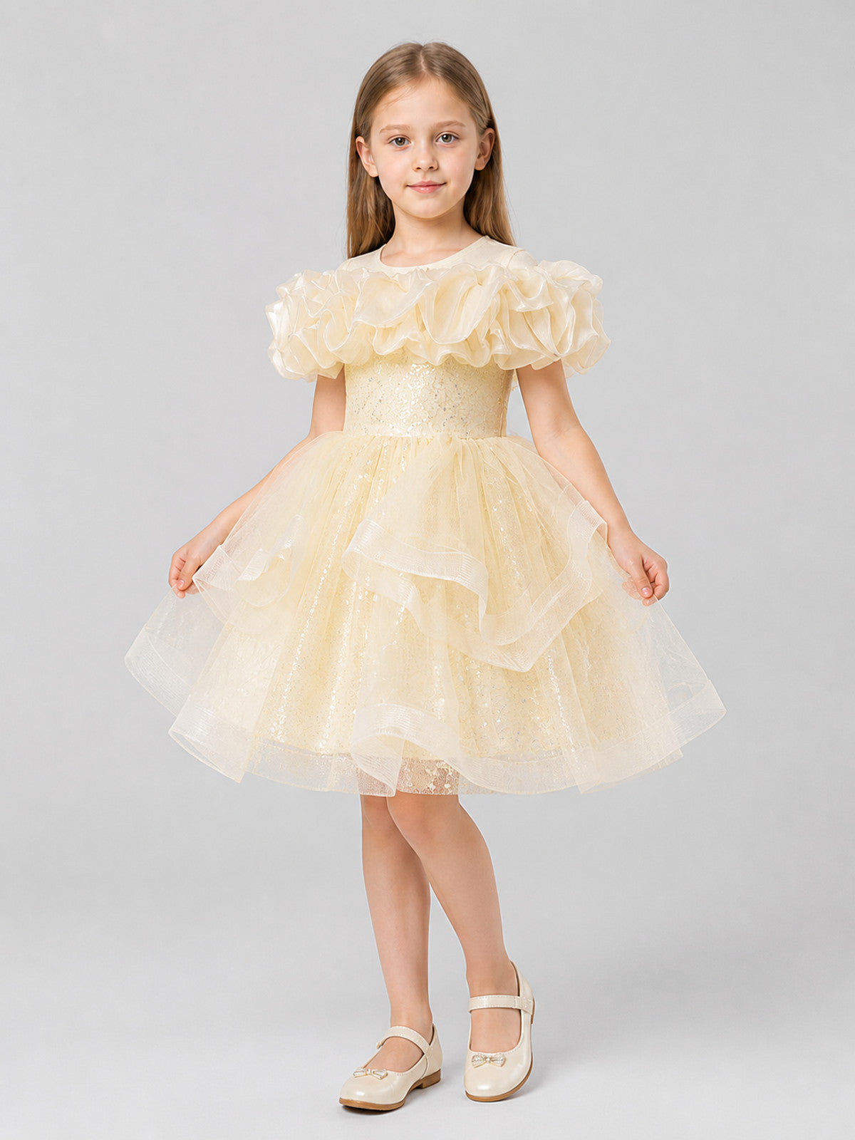 Festive Sequin Dress with a Full Skirt
