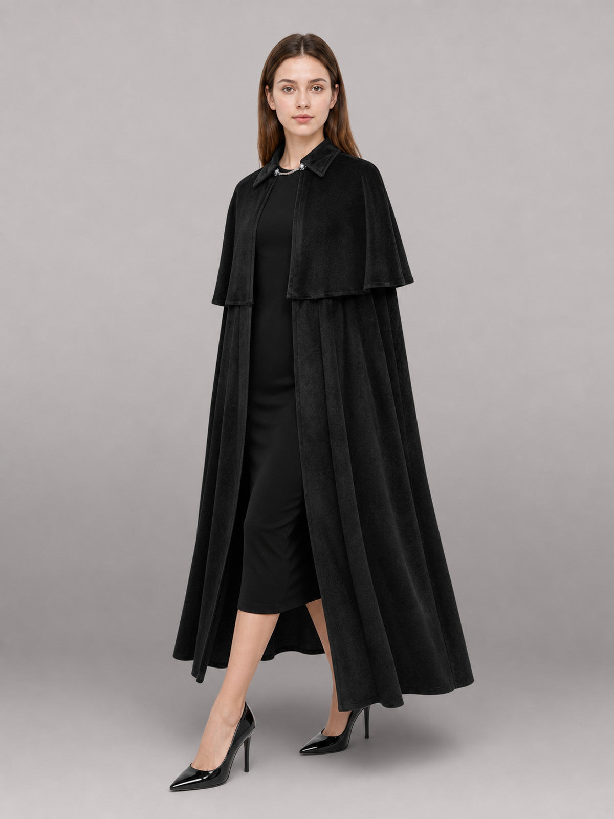 Long Black Carnival Cloak with Collar occasion guide
