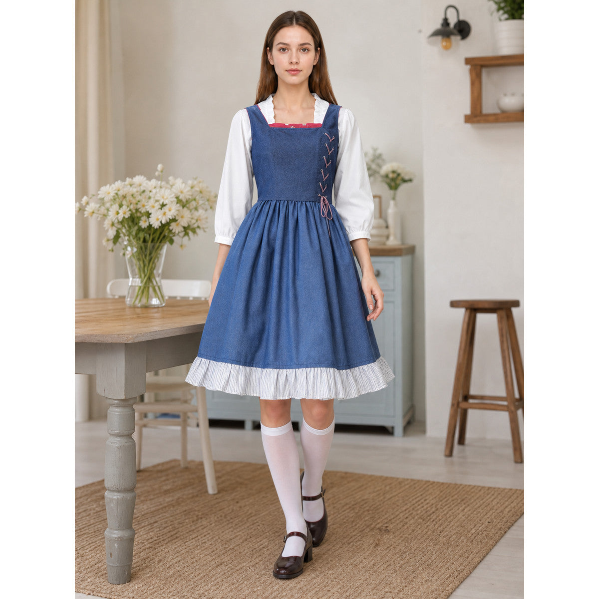 Folk-Style Carnival Costume: Blue Dress lifestyle view