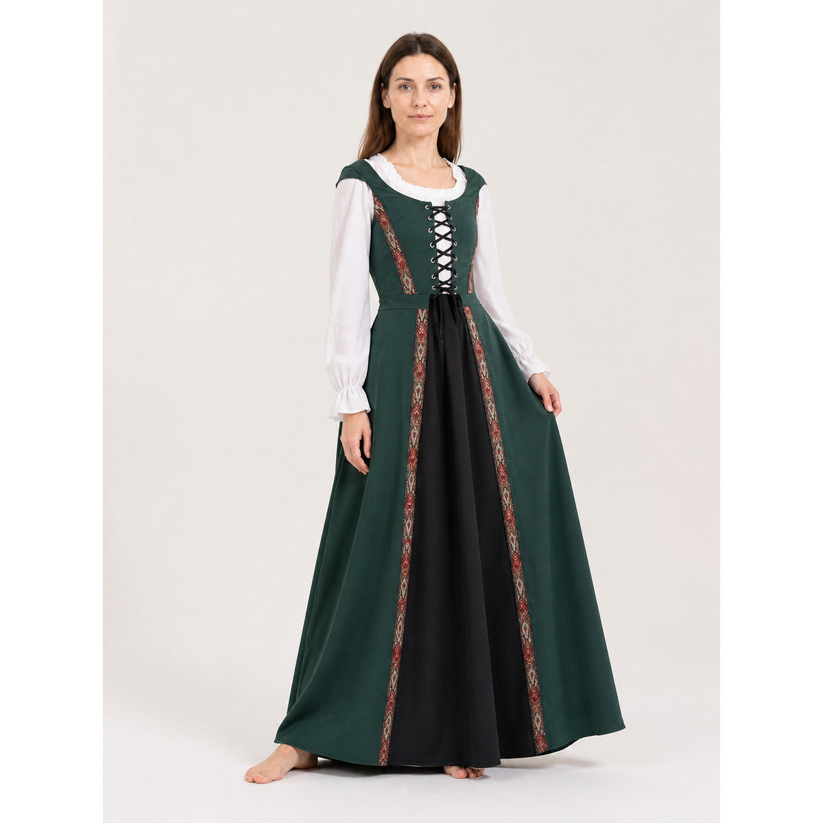 Long Witch Carnival Dress with Lacing and a Bow Costume Dresses detail