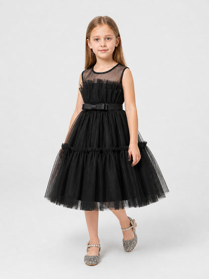 Black Princess Dress for Girls with a Full Skirt Costume Dresses detail